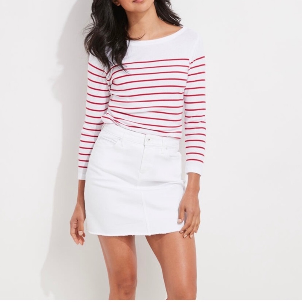 Vineyard Vines White Denim Skirt